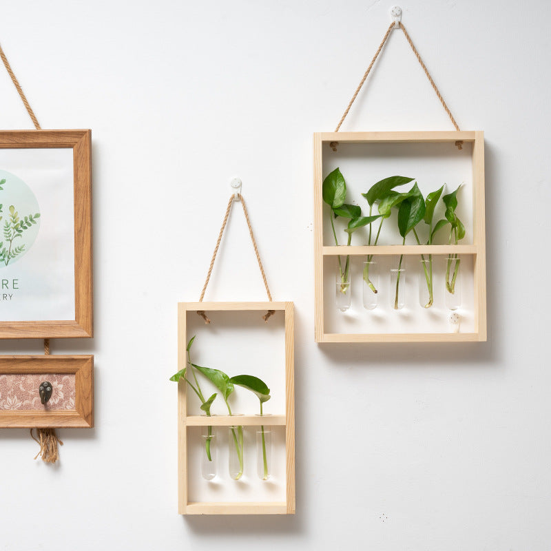 Wood & Glass Wall Vase — product image 2