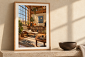 The Listening Loft artwork shown in a styled frame setting. Physical art print; frame and accessories not included.