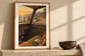 Coastal Road Mixtape artwork shown in a styled frame setting. Physical art print; frame and accessories not included.