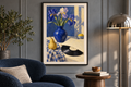 Vinyl Still Life artwork shown in a styled frame setting. Physical art print; frame and accessories not included.
