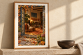 The Last Warm Sunday artwork shown in a styled frame setting. Physical art print; frame and accessories not included.