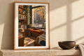 Window Seat Records artwork shown in a styled frame setting. Physical art print; frame and accessories not included.