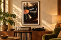Sunlit Record artwork shown in a styled frame setting. Physical art print; frame and accessories not included.