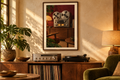 The Reel Cabinet artwork shown in a styled frame setting. Physical art print; frame and accessories not included.