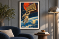 Orbital Radio artwork shown in a styled frame setting. Physical art print; frame and accessories not included.