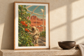Red Planet Garden artwork shown in a styled frame setting. Physical art print; frame and accessories not included.