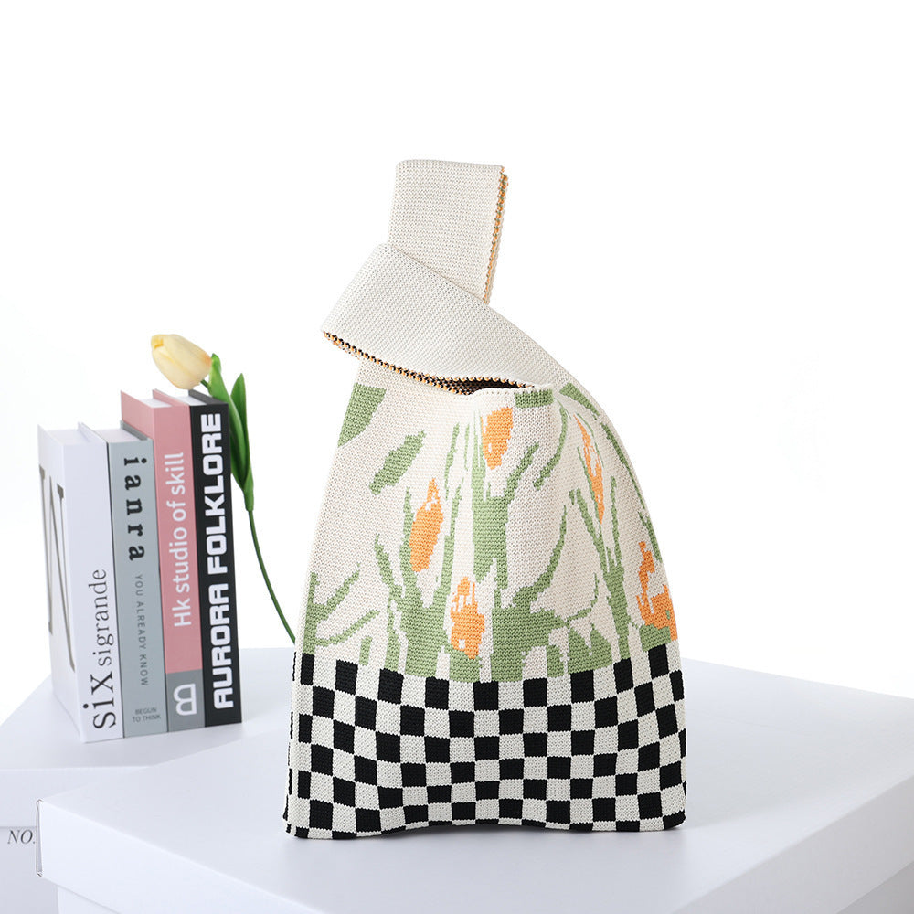 Patterned Knitted Tote — product image 36