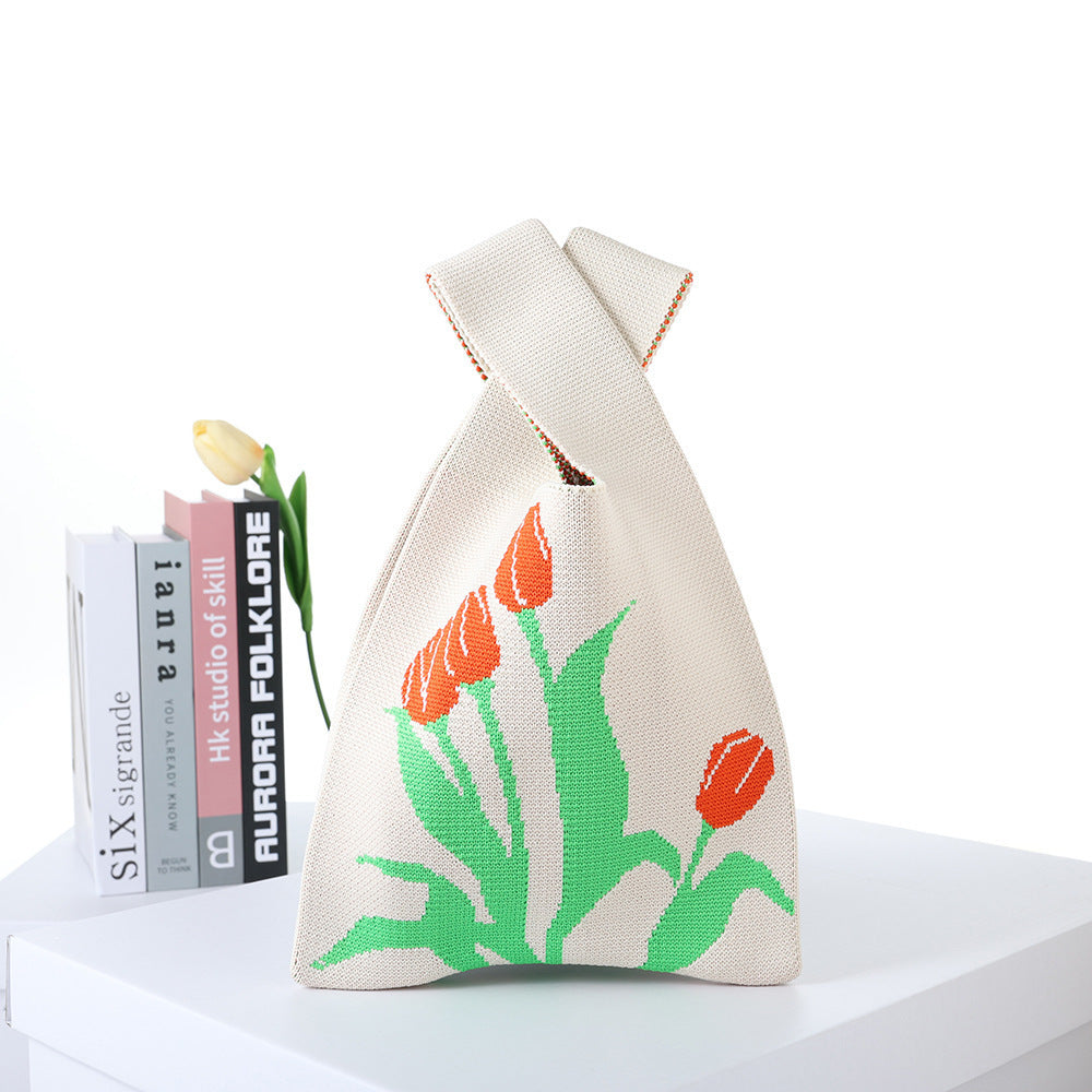 Patterned Knitted Tote — product image 35