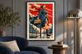 Music Through The City artwork displayed in a listening room. Physical art print; frame and room accessories are not included.