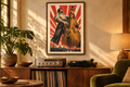 The City Resonates artwork displayed in a listening room. Physical art print; frame and room accessories are not included.